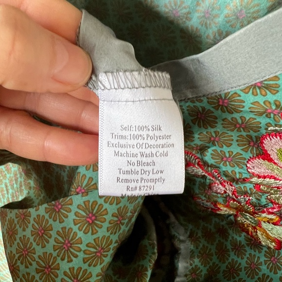 Multi-color Johnny Was Silk Tunic from Celeb Closet - Picture 5 of 5